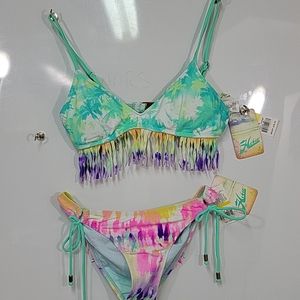 END OF SUMMER CLEARANCE! Hobie Sz.M Tiedyed Fringe Bikini NWT +GIFT
